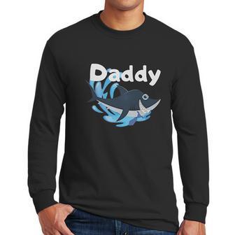 Daddy Shark Cartoon Gift Dad Birthday Gifts Men Long Sleeve Tshirt | Favorety CA