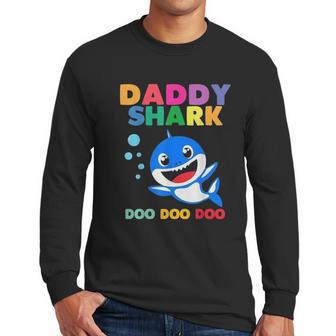 Daddy Shark Cute Fathers Gift Dad Birthday Gifts Men Long Sleeve Tshirt | Favorety UK