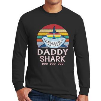 Daddy Shark For Dad Men Long Sleeve Tshirt | Favorety