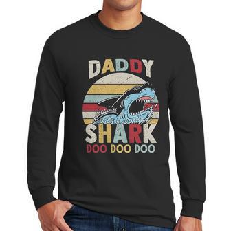 Daddy Shark Family Time Dad Birthday Gifts Men Long Sleeve Tshirt | Favorety