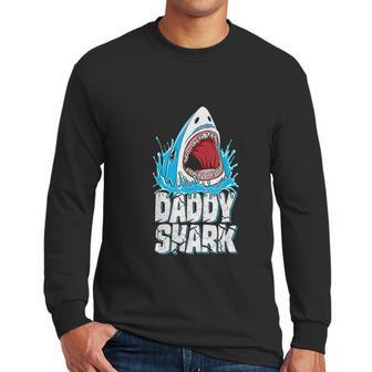 Daddy Shark Fathers Day Gifts Family Matching Dad Men Long Sleeve Tshirt | Favorety