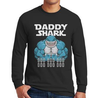 Daddy Shark Funny Cool Dad Men Long Sleeve Tshirt | Favorety UK