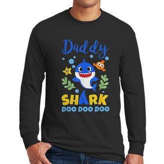 Daddy Shark Gift Cute Baby Shark Men Long Sleeve Tshirt | Favorety