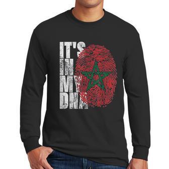 It Is In My Dna Moroccan African Gifts Moorish Morocco Flag Men Long Sleeve Tshirt | Favorety