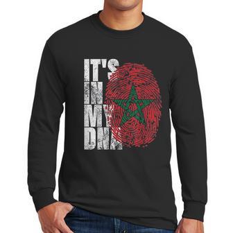 It Is In My Dna Moroccan African Gifts Moorish Morocco Flag Men Long Sleeve Tshirt | Favorety AU