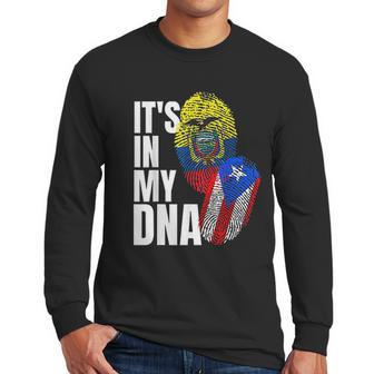 Ecuadorian And Puerto Rican Dna Mix Flag Heritage Gift Men Long Sleeve Tshirt | Favorety UK