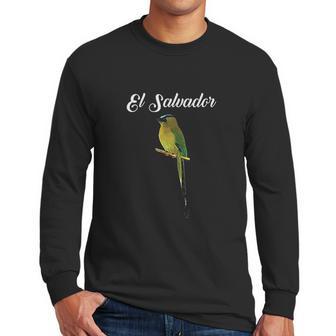 El Salvador Torogoz National Bird Salvadorian Pupusas Flag Men Long Sleeve Tshirt | Favorety