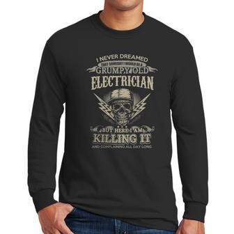 Electrician Man - Electrician Dad - Electrician - Lineman - Electric - Electricity - Electrician T-Shirts - Electrician Shirt - Funny Electrician Shirts - Lineman T-Shirts Men Long Sleeve Tshirt | Favorety UK