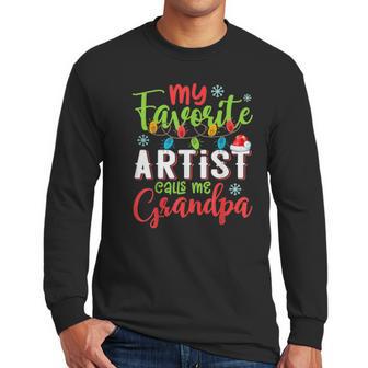 My Favorite Artist Calls Me Grandpa Xmas Light Men Long Sleeve Tshirt | Favorety CA