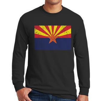 Flag Of Arizona Vintage Men Long Sleeve Tshirt | Favorety AU