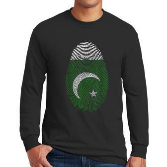 Flag Fingerprint It Is In My Dna Gift For Pakistani Men Long Sleeve Tshirt | Favorety UK