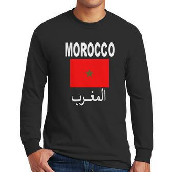 Flag Morocco T-Shirt Cool Moroccan Flag Unisex Top Tee Men Long Sleeve Tshirt | Favorety