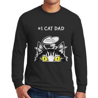 Mens Funny Cat Fathers Day Catnip Crack Cat Weed Best Cat Dad Men Long Sleeve Tshirt | Favorety CA