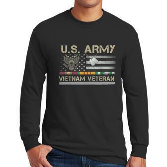 Funny Us Army Vietnam Veteran Usa Flag A Great Gift For Veteran Vietnam Army Men Long Sleeve Tshirt | Favorety AU