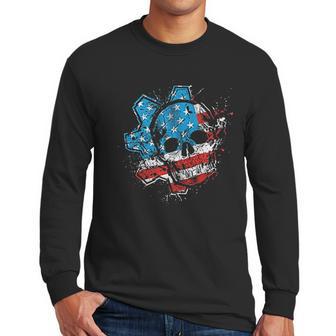 Gears American Flag Omen Men Long Sleeve Tshirt | Favorety UK