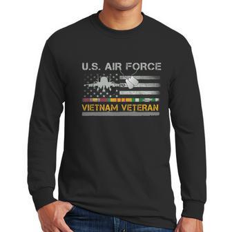 Great Gift Us Air Force Vietnam Veteran Usaf Veteran Usa Flag Gift Graphic Design Printed Casual Daily Basic Men Long Sleeve Tshirt | Favorety DE