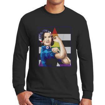 Gretchen Whitmer Staight Ally Flag Strong Woman Men Long Sleeve Tshirt | Favorety AU