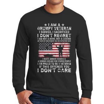 I Am A Groumpy I Served I Sacrificed I Dont Regret Veteran Men Long Sleeve Tshirt | Favorety