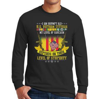 Grumpy Old Vietnam Veteran| Us Veterans Day Men Long Sleeve Tshirt | Favorety AU