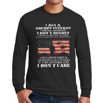 I Am A Grumpy Veteran I Dont Care 2022 New Gift Men Long Sleeve Tshirt | Favorety