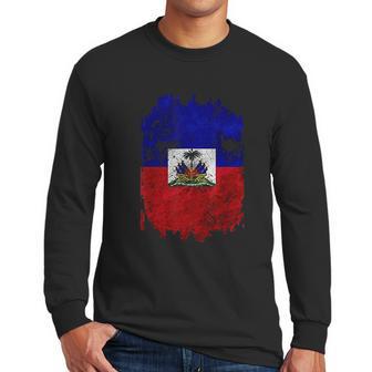 Haitian Flag Nou La Zoe Pound Cool Gift Haiti Men Long Sleeve Tshirt | Favorety UK