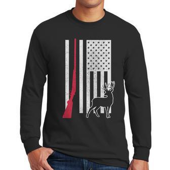 Hunting Deer Rifle Flag Men Long Sleeve Tshirt | Favorety