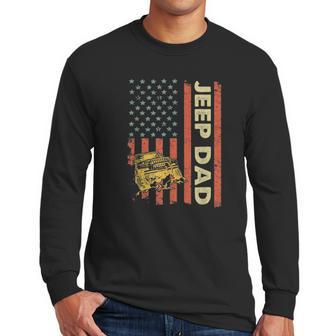 Jeep Dad American Flag Fars Day 4Th Of July Men Long Sleeve Tshirt | Favorety CA