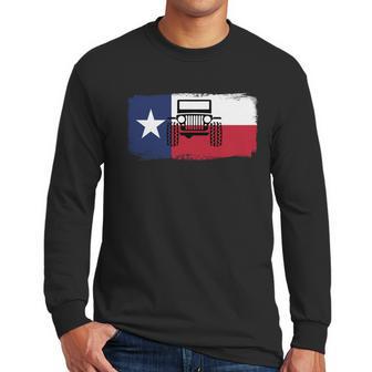 Jeep Texas Flag Men Long Sleeve Tshirt | Favorety AU