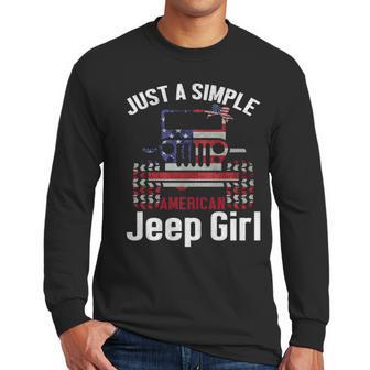 Just A Simple Jeep Girl American Flag 4Th Of July T Men Long Sleeve Tshirt | Favorety UK