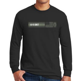 K9 Unit Gift Distressed American Flag K9 Graphic Design Printed Casual Daily Basic Men Long Sleeve Tshirt | Favorety CA