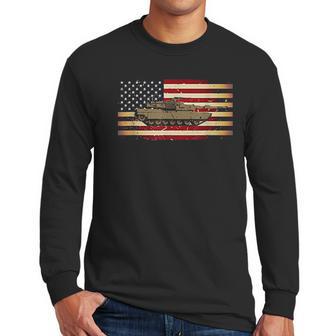 M1 Tank And American Flag Veterans Men Long Sleeve Tshirt | Favorety CA