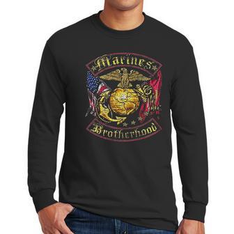 Marine Corps Usmc Marines Double Flag Men Long Sleeve Tshirt | Favorety DE