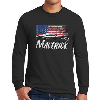 Maverick 302 Vintage American Flag Usa Muscle Car Men Long Sleeve Tshirt | Favorety AU