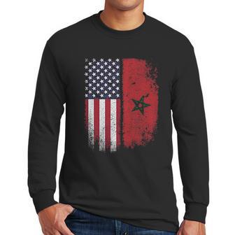 Moorish American Flag Morocco Usa Moroccan Star Men Long Sleeve Tshirt | Favorety UK