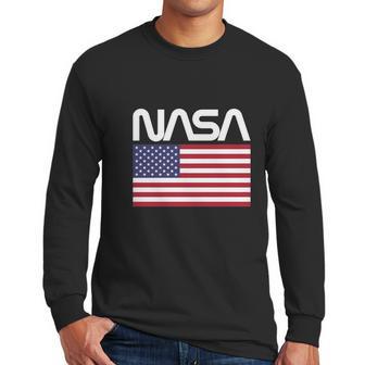 Nasa 4Th Of July American Flag Space Astronaut Shirt Men Long Sleeve Tshirt | Favorety UK