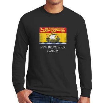 New Brunswick Canada Province Flag Men Long Sleeve Tshirt | Favorety