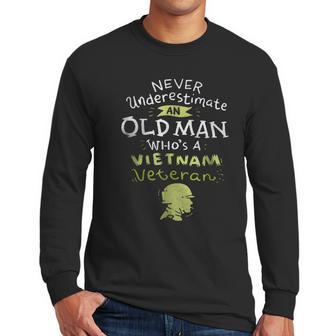 Old Man Vietnam Veteran Aesthetic Gift 2022 Men Long Sleeve Tshirt | Favorety CA