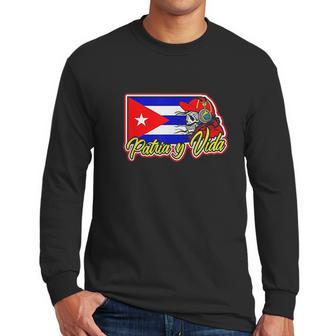 Patria Y Vida Cuba Flag Men Long Sleeve Tshirt | Favorety AU