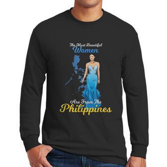 Philippines Pinay Filipina Pride Proud Flag Beautiful Woman Men Long Sleeve Tshirt | Favorety CA