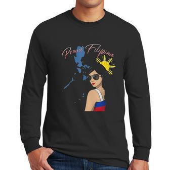 Philippines Pinay Filipina Pride Proud Flag Woman Girl Sun Men Long Sleeve Tshirt | Favorety AU