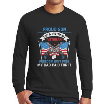 Proud Son Of A Vietnam Veteran Veteran Day Us Army Graphic Design Printed Casual Daily Basic Men Long Sleeve Tshirt | Favorety DE