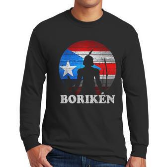 Puerto Rican Flag Taino Sun Boriken Borinquen Borikua Taino Men Long Sleeve Tshirt | Favorety CA