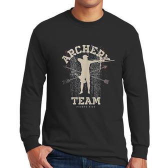 Puerto Rico Archery Team Sports Puerto Rican Flag Men Long Sleeve Tshirt | Favorety AU