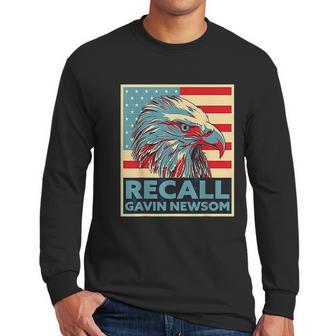 Recall Gavin Newsom 4Th Of July Us American Flag Eagle Men Long Sleeve Tshirt | Favorety DE