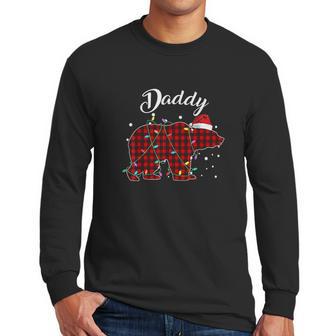 Red Plaid Daddy Bear Matching Buffalo Pajama Men Long Sleeve Tshirt | Favorety AU