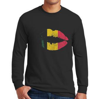 Reggae Kissing Lips Flag Men Long Sleeve Tshirt | Favorety UK