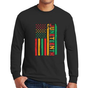 Rero American Flag African American Flag June 19 1865 Graphic Design Printed Casual Daily Basic Men Long Sleeve Tshirt | Favorety