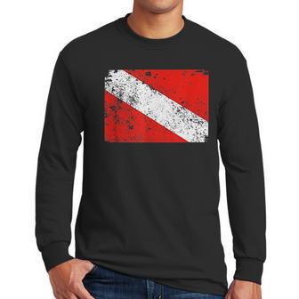 Retro Diver Down Flag Vintage Style Scuba Men Long Sleeve Tshirt | Favorety UK