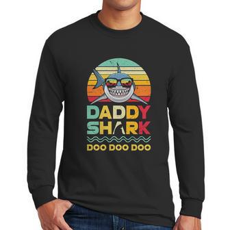 Retro Vintage Daddy Shark Doo Doo Men Long Sleeve Tshirt | Favorety AU