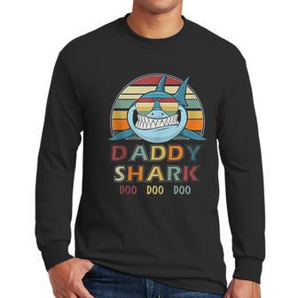 Retro Vintage Daddy Shark Men Long Sleeve Tshirt | Favorety UK